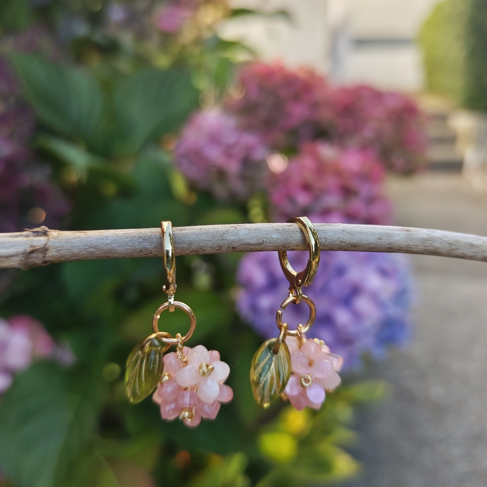 Handmade hydrangea earrings